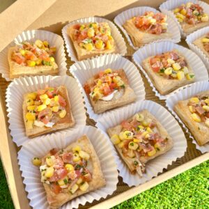 Bacon, Corn & Tomato Puff Bites